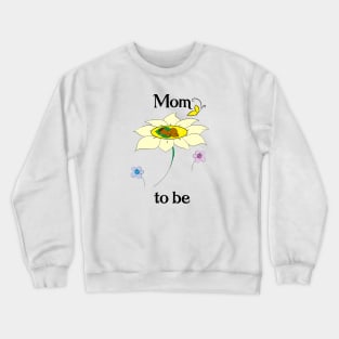 Mom To Be_Yellow Flower Crewneck Sweatshirt